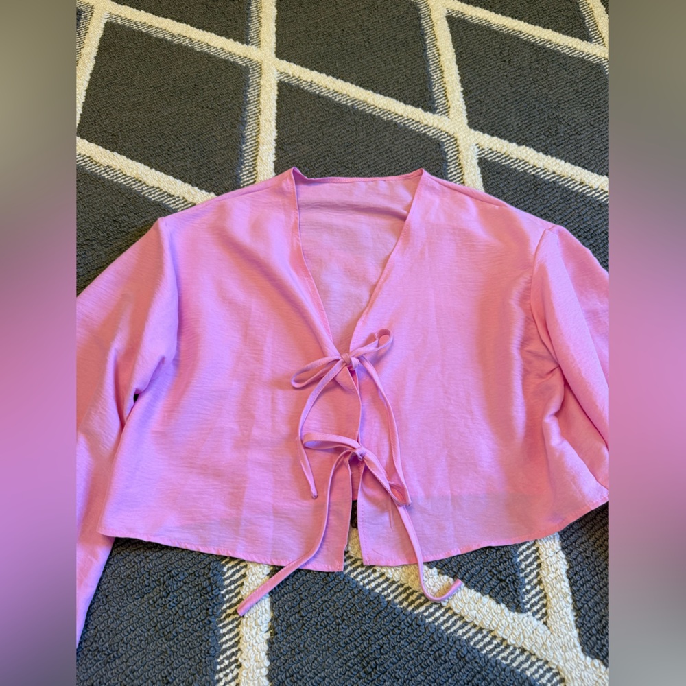 SHEIN Light Pink Polyester Blouse